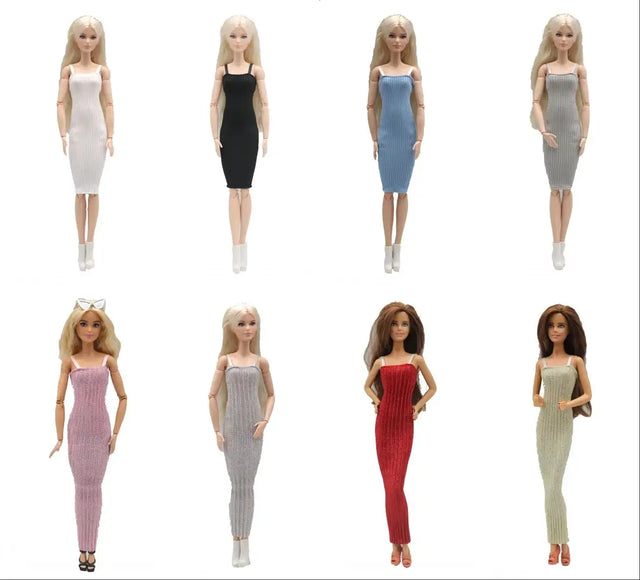 1piece Doll Clothes Long Dress Shinny Braces Skirt For 30CM Barbie Doll clothing Outfits 1/6 Dolls Accessories - Lootquake