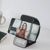 Altavoz Bluetooth inalámbrico 3 en 1, altavoz portátil de moda para exteriores con pantalla LED, despertador y cargador rápido.