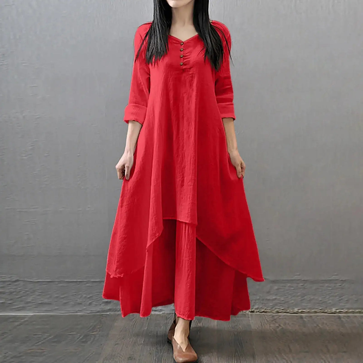 Women Elegant Linen White Dresses Bohemia Layering Vintage Robe Long Sleeve Loose Long Dress Female Autumn Vestidos - Lootquake