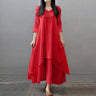 Women Elegant Linen White Dresses Bohemia Layering Vintage Robe Long Sleeve Loose Long Dress Female Autumn Vestidos - Lootquake