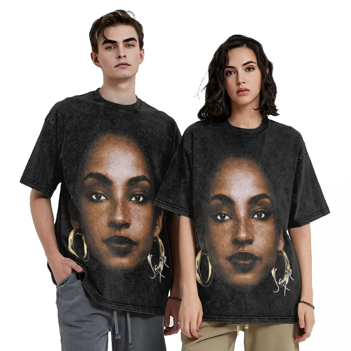 Retro Sades Singer Washed T Shirts Streetwear Hip Hop Novelty T-Shirt Tees Tops Men Women Cotton Harajuku Summer - Lootquake