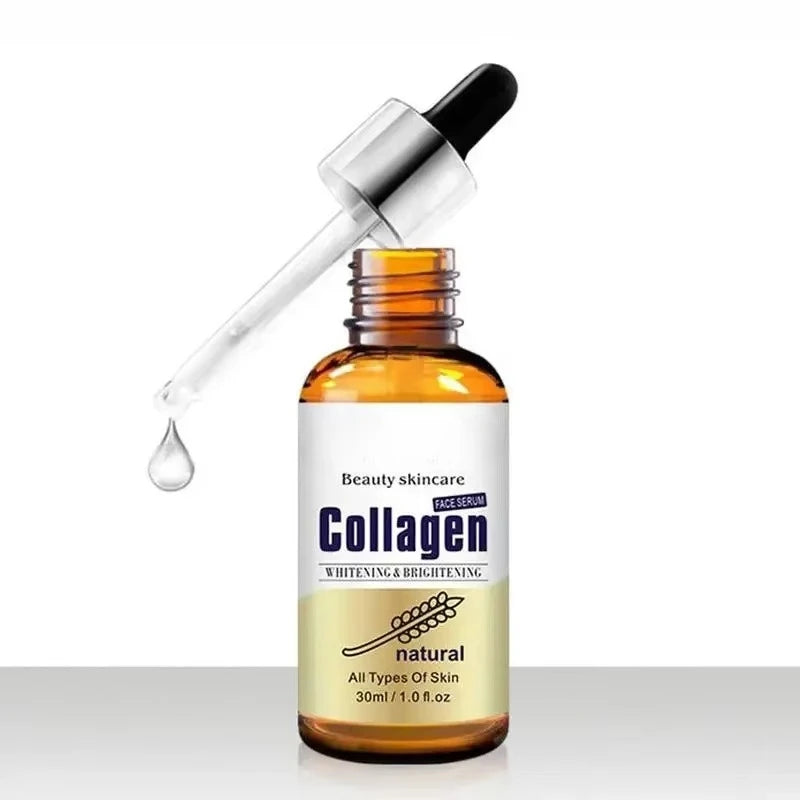 Suero de colágeno 100 % puro de 30 ml, hidratante, reparador de la piel, blanqueador, antiarrugas, tratamiento facial para el acné.