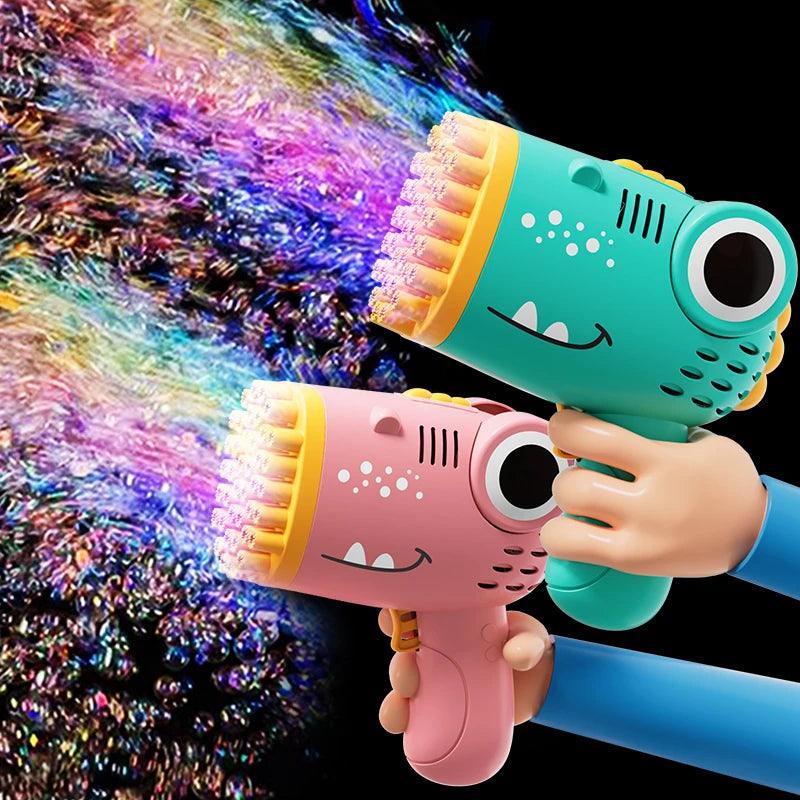 40 Hole Dinosaur Bubble Handheld Bubble Machine Electric Bubble Gun Outdoor Wedding Party Toy