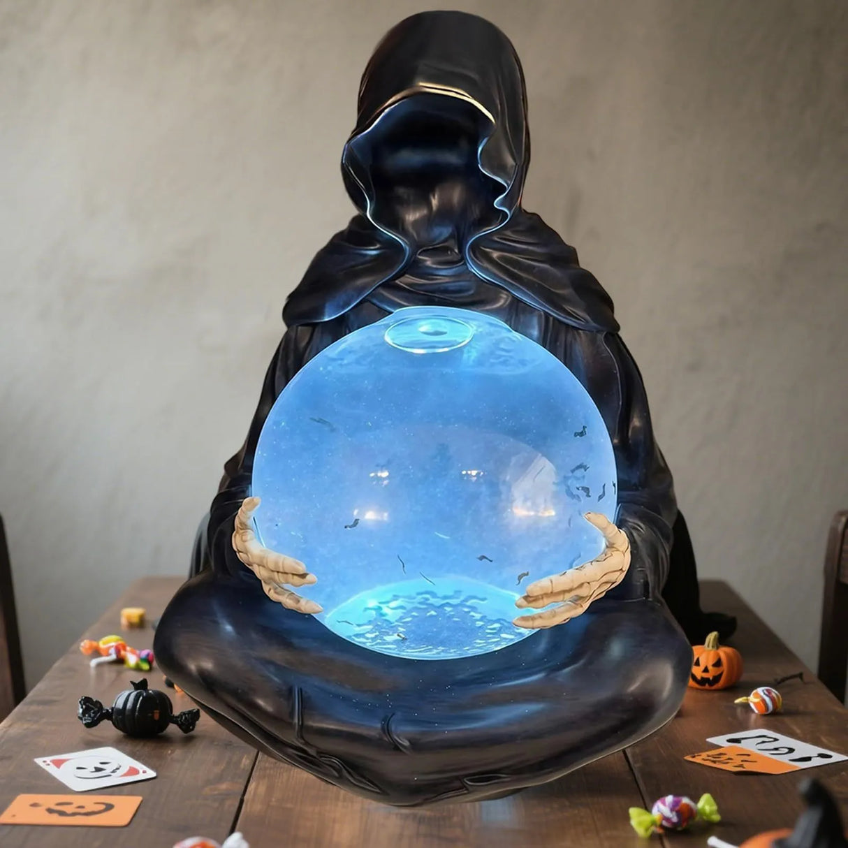 Halloween Death Water Ball Decoration Ornament Creative Home Office Desktop Decoration Halloween Theme Party Prop Festival Gift