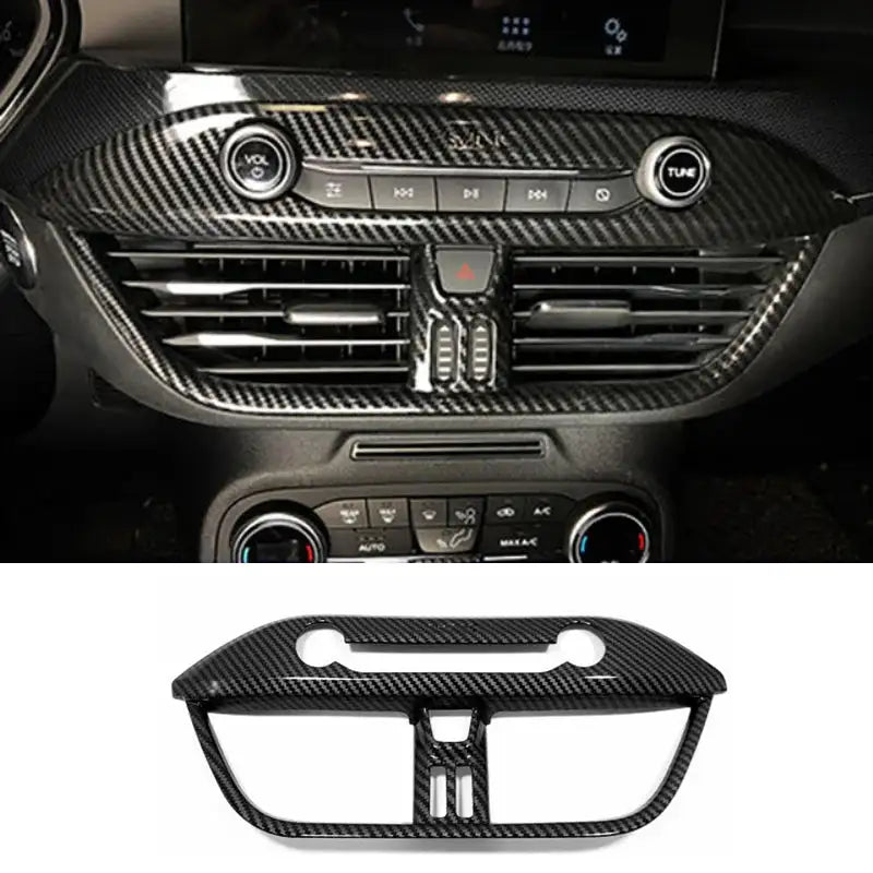 Embellecedor de cubierta de botón para interruptor de aire acondicionado de faros delanteros, volante, ventana interior, apariencia de fibra de carbono para Ford Focus MK4 2019 2020