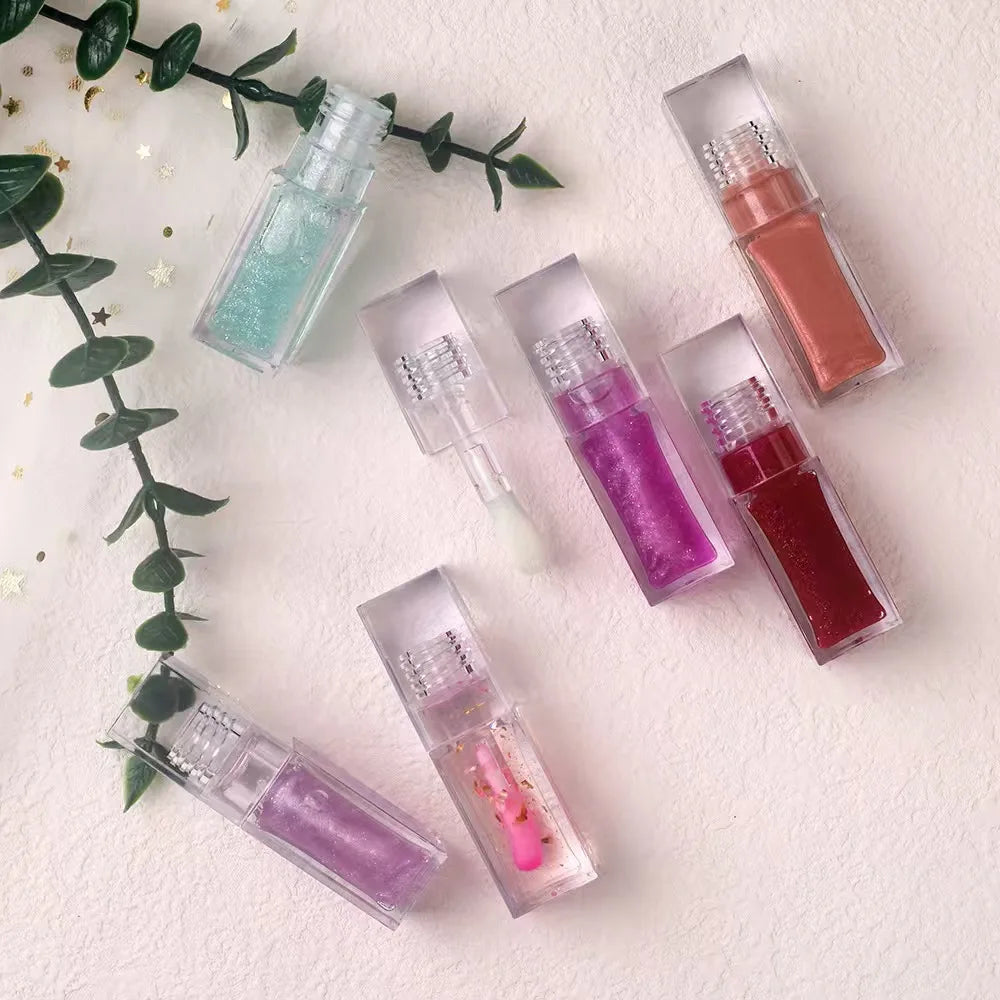 Private Label Clear Lipgloss Full Color Makeup Plumping Lip Oil Moisturizing Waterproof Lasting Lip Gloss Cosmetics Custom Bulk