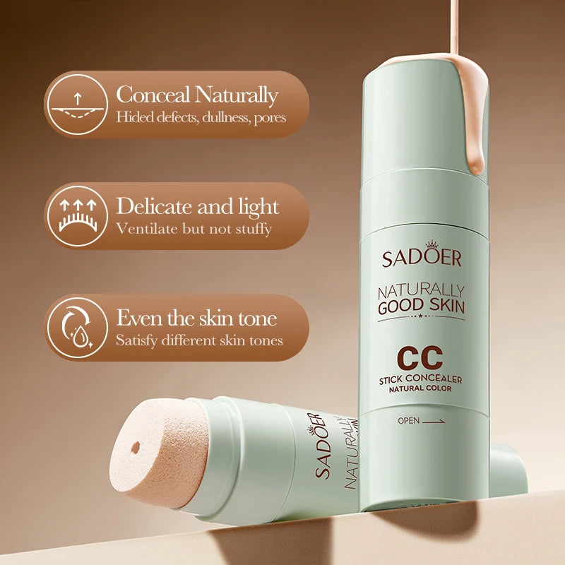 SADOER Conceler Krem BBCC Cream Moisturzing Mushroom Cushion Base de maquillaje líquida Natural a prueba de agua Base de maquillaje Twarzy