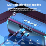 Altavoz Bluetooth portátil estéreo envolvente de 20 W con graves impactantes y luz colorida, subwoofer inalámbrico resistente al agua, boombox para karaoke en casa