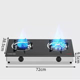 Estufa de gas de escritorio de doble placa de cocción para el hogar, cocina de fuego intenso con doble orificio y gas licuado natural.