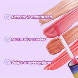 3pcs Oil Painting Lip Gloss Set,Mirror Water Glow Moisturizing Brighten Lipstick,Hydrating Nourishing Fruit Flavor Lip Care Balm