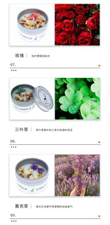 Aromatherapy Candles Crystal Stones Dried Flowers Household Candles Iron Cans Indoor Fragrance Candles Wedding Gifts