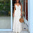 Elegant and Sexy Summer Women's V-neck Beach Dress with High Waist Waist Waist Waist Belt and Sling Long Dress for Party - Lootquake