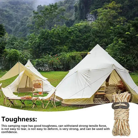 Outdoor 4M Reflective Guyline Camping Tent Cord Paracord Rope with Guyline Adjuster Tent Tarp Canopy Shelter Backpacking Rope - Lootquake