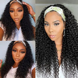 180% Density Kinky Jerry Curly Headband Wig | Glueless Peruvian Human Hair