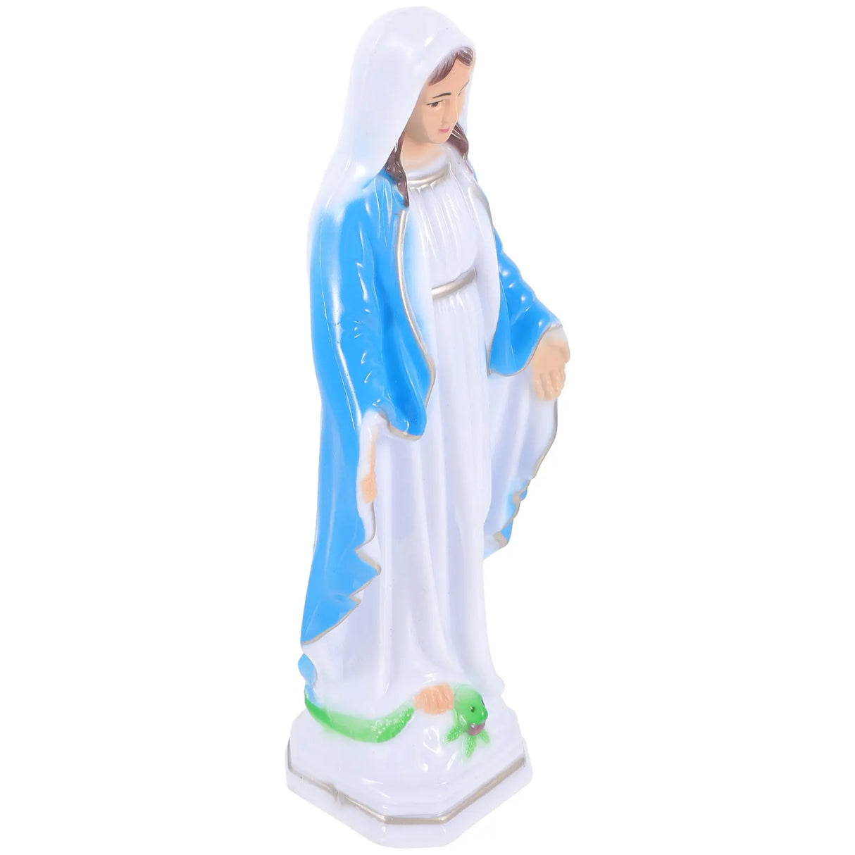 Plastic Virgin Statue Virgin Statue Mini Religious Decor Catholicism Adornment Desk Garden Church Sculpture Figurine