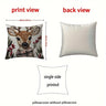 Charming Christmas Reindeer 18x18 Inch Throw Pillow Cover - Soft Short Plush with Zipper Closure for Bedroom & Living Room Decor