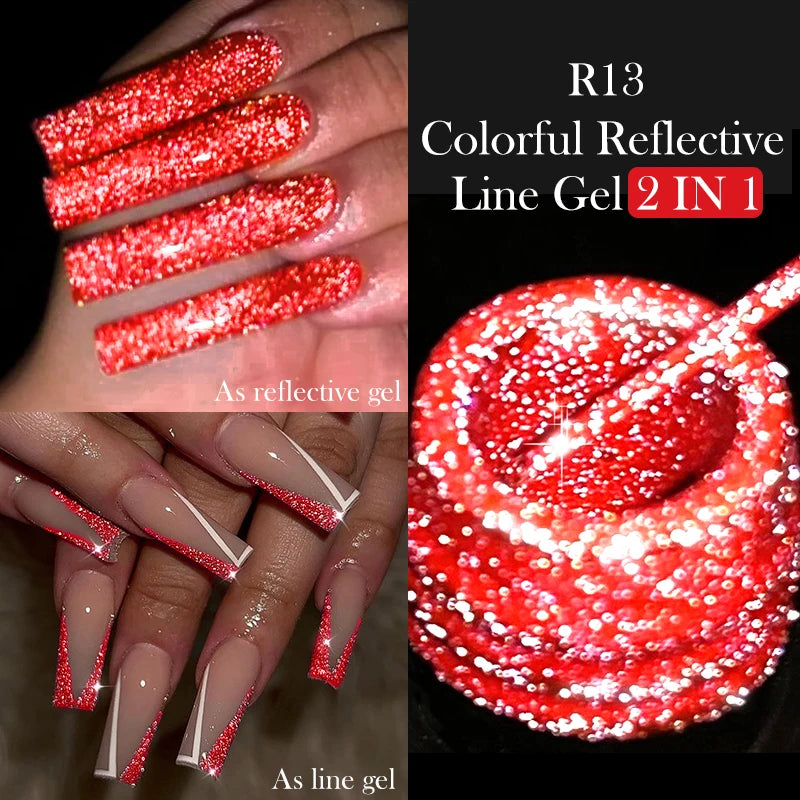 LILYCUTE 5ml Liner Gel Nail Polish UV LED Nail Art Paint Gel Gorgeous Glitter French Effect Semi Permanent Nail Painting UV Gel