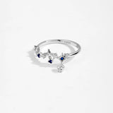 ANDYWEN 925 Sterling Silver Star Round Inlay Blue Zircon CZ Adjustable Open Ring Women Luxury Wedding Gift Dainty Jewelry - Lootquake