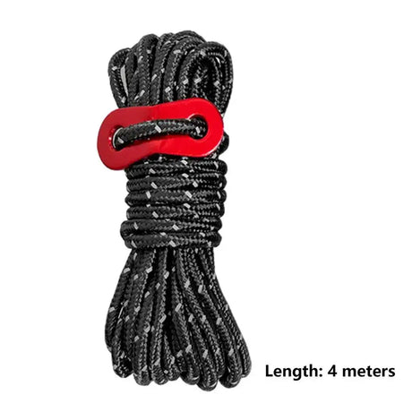 Outdoor 4M Reflective Guyline Camping Tent Cord Paracord Rope with Guyline Adjuster Tent Tarp Canopy Shelter Backpacking Rope - Lootquake