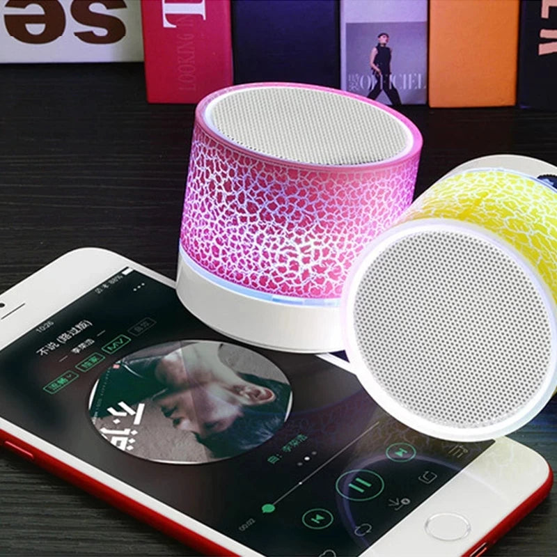 Mini altavoz Bluetooth inalámbrico con LED, tarjeta TF, subwoofer USB, sonido MP3 portátil, altavoz inalámbrico para teléfono inteligente