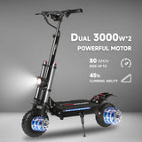 6000W Powerful Electric Scooter 60V 38Ah Max Speed 85km/h 100kmRange 11'' Tires Dual Shock Absorbing Folding EScooter for Adults
