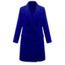 Chaqueta de lana de otoño-invierno para mujer, abrigo largo cortavientos cruzado y ajustado.