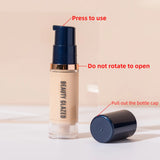 BEAUTY GLAZED 6 Color Liquid Foundation,Full Coverage, Long-Lasting, Waterproof, Natural Effect,Hydrating