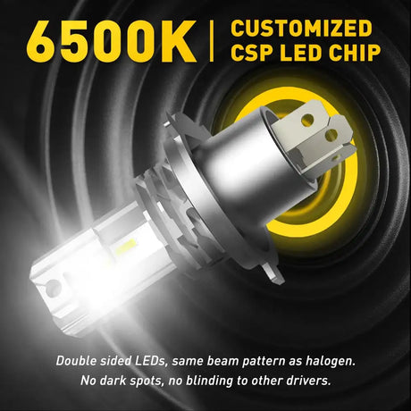 AUXITO 1/2X H4 LED Canbus Headlights 12V 9003 HB2 Hi/Lo Beam Motorcycle Headlamp Fanless H4 LED Bulb for Lada Honda Toyota Ford - Lootquake