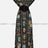 Women New V Neck Crystal Beaded Short Sleeve Retro Cartoon Print Elastic High Waist Silk Long Dress - Lootquake