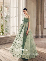 A-line Shiny Off the Shoulders Green Sharon Happy Luxury Dresses Women 2025 Customized Long Dress Es Robe De Soiree Femmes Prom - Lootquake