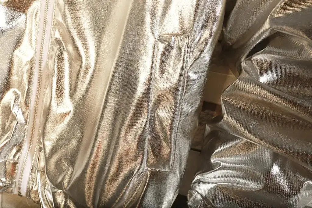 Mens Windbreaker Jackets Nightclub Stage Party Jackets Costume Streetwear Harajuku Hip Hop Reflective Jacket Gold Fashion Coats - Lootquake