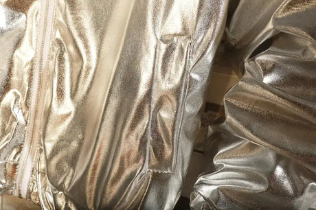 Mens Windbreaker Jackets Nightclub Stage Party Jackets Costume Streetwear Harajuku Hip Hop Reflective Jacket Gold Fashion Coats - Lootquake