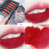 Fashion 6 Pcs Matte Waterproof Velvet Nude Lipstick Sexy Red Brown Moisturizing Pigments Lip Makeup Long Lasting Summer Cosmetic
