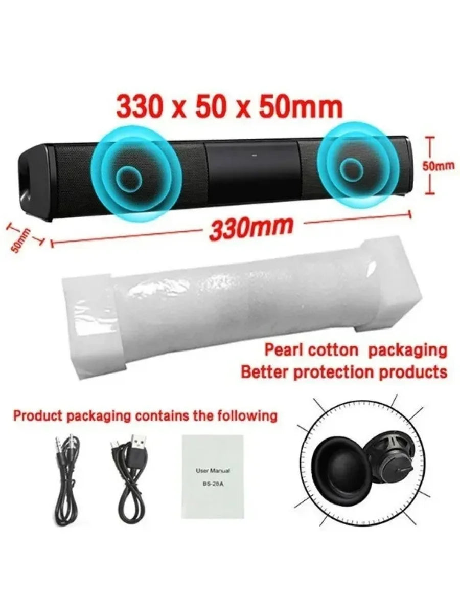 Potente altavoz inalámbrico Bluetooth para cine en casa, ordenador, TV, coche, caja de sonido, barra de sonido, graves potentes, subwoofer, radio, caja de sonido