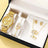 6PCS Set Rose Gold Luxury Watch Women Ring Necklace Earring Rhinestone Fashion Wristwatch Casual Ladies Bracelet Watches - Lootquake