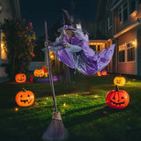 Halloween Flying Witch Decor Hovering Flying Witch Decorations with Scary Sound Halloween Props Horror Themed Scary Props