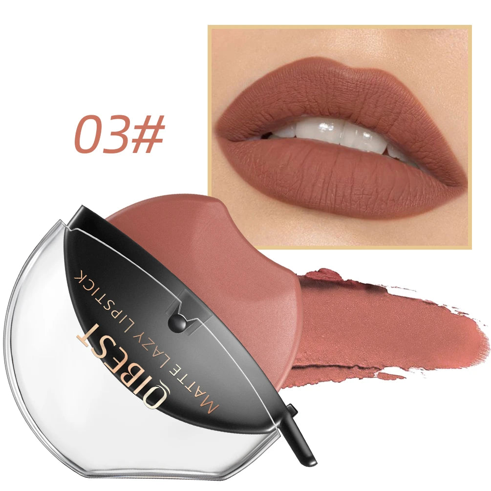 Lip-shaped lipstick seal Sip into makeup lazy blush lipstick Matte makeup effect Moisturizing lip gloss Waterproof non-stick cup