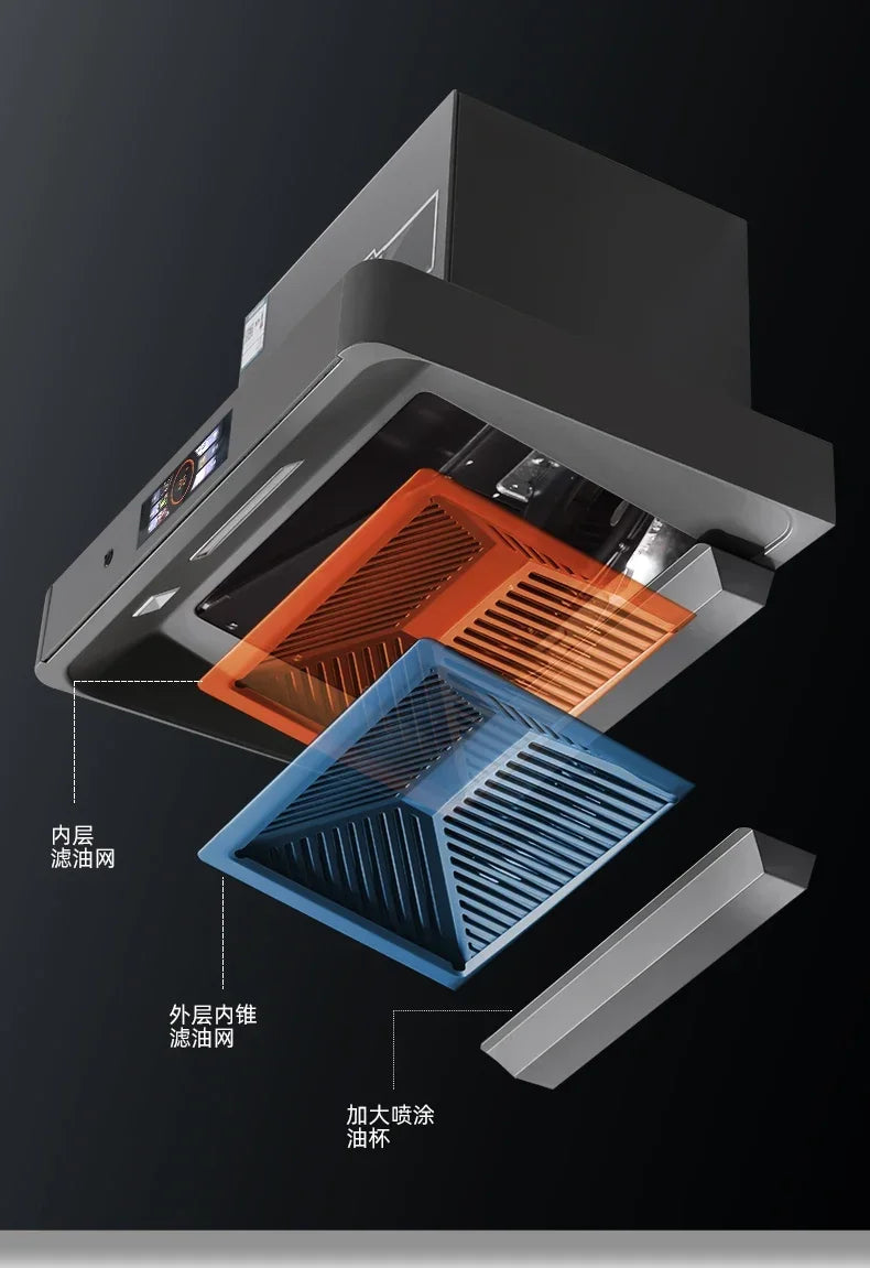 Campana extractora de cocina de 220 V, 600 mm, 700 mm, succión superior, tamaño pequeño, extractor de aire para cocina, electrodomésticos grandes, hogar, succión de 46 m³