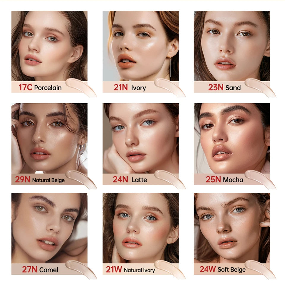 Base de maquillaje en cojín con protector solar Lakerain, resistente al agua, de larga duración, iluminadora, en crema, para mujer, maquillaje facial, cosmética coreana.