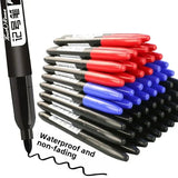 6PCs/Set Permanent Marker Pen Fine Point Waterproof Markers Thin Nib Crude Nib Black Blue Red Ink 1.5mm Fine Color Marker Pens