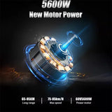 2024 5600W 60v38ah 11-inch off-road vacuum tire electric scooter with maximum speed of 85km/h and cruising range of 90km