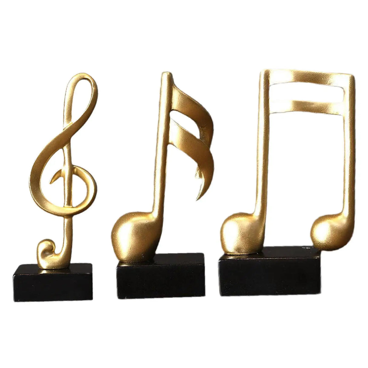 Music Note Sculpture Resin Tabletop Decor for Bookshelf Fireplace Cabinet Office Home Gift Musical Theme Art Statue Ornament