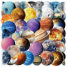 10/50PCS Cartoon Moon Planet Stickers Transparent PET Material Decals Decoration Luggage Laptop Guitar Car Bike Sticker Kids Toy - Lootquake