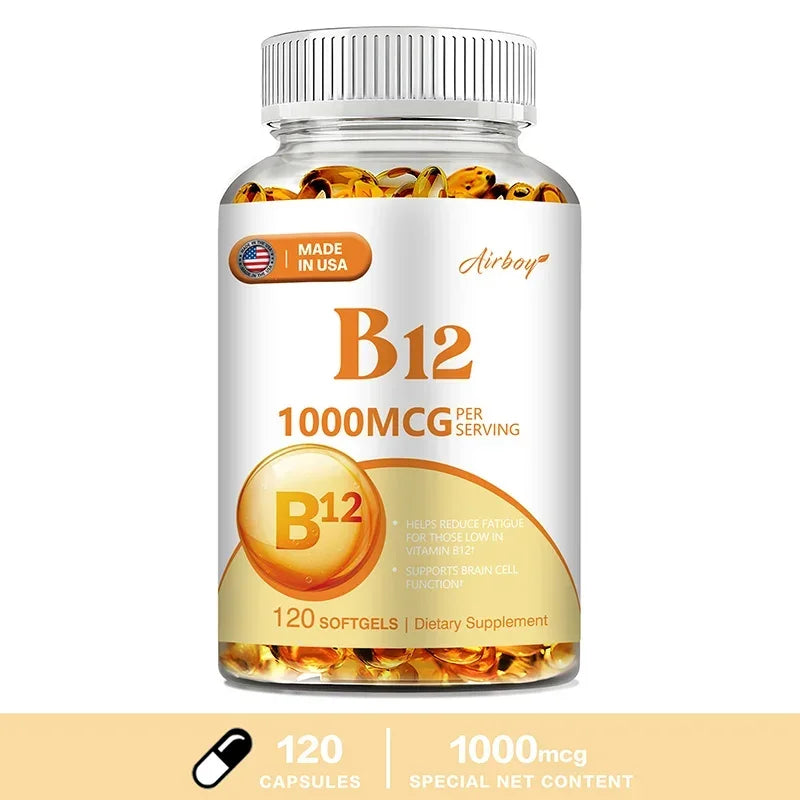 Vitamin B12 - for Mood, Brain, Nervous System, Energy, Metabolism, Relieve Fatigue, Heart Health