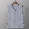 Vintage Vest Men Cotton Linen Shirt Kung Fu Vest Summer Tank Top Tang Suit Traditional Chinese Clothing Sleeveless Open Cardigan