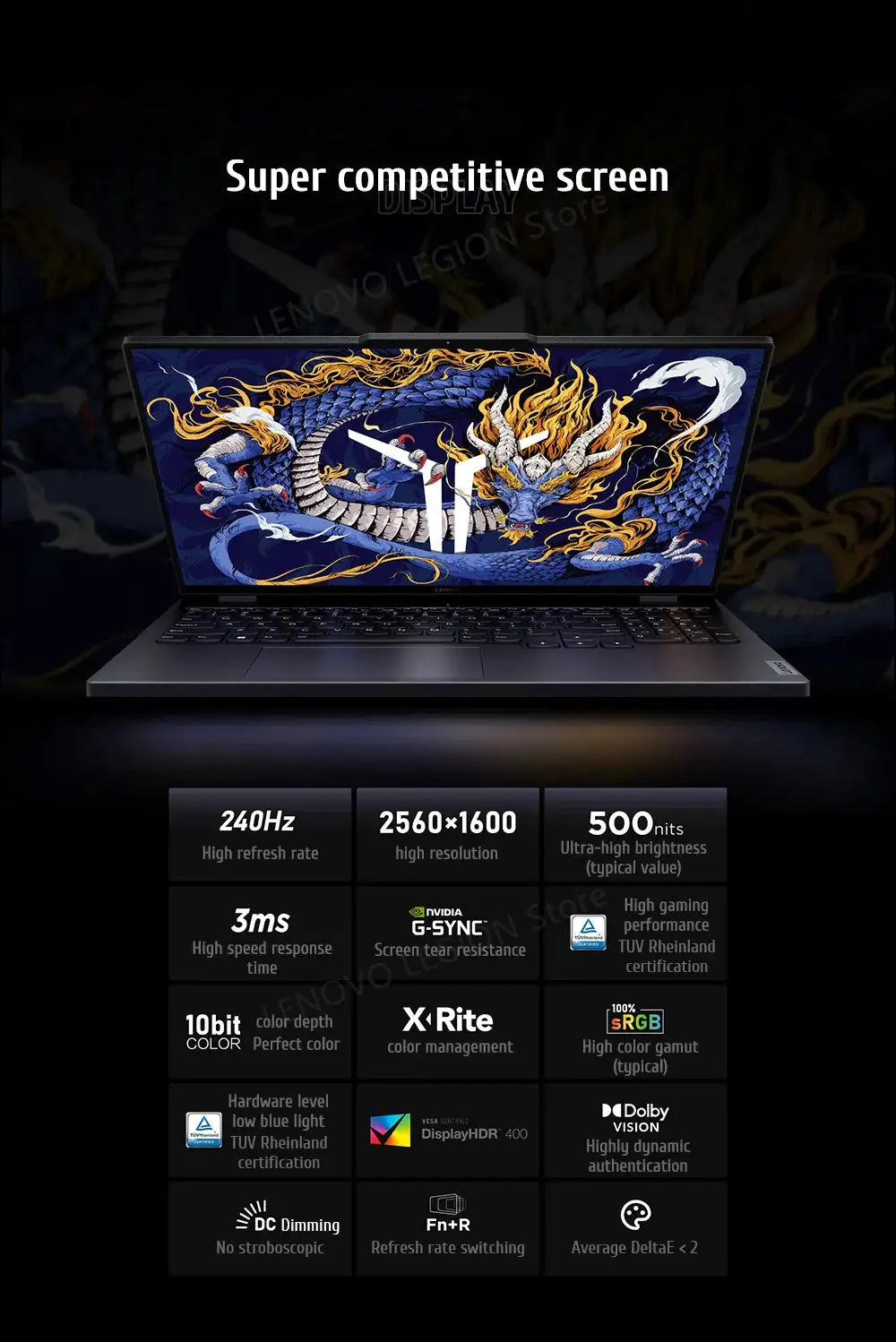 Lenovo Legion Y9000P Gaming E-Sports Laptop 2024  RTX 4060 Intel i9-14900HX 16" 16/32/64G RAM 1/2T SSD 2.5K 240Hz Notebook PC - Lootquake