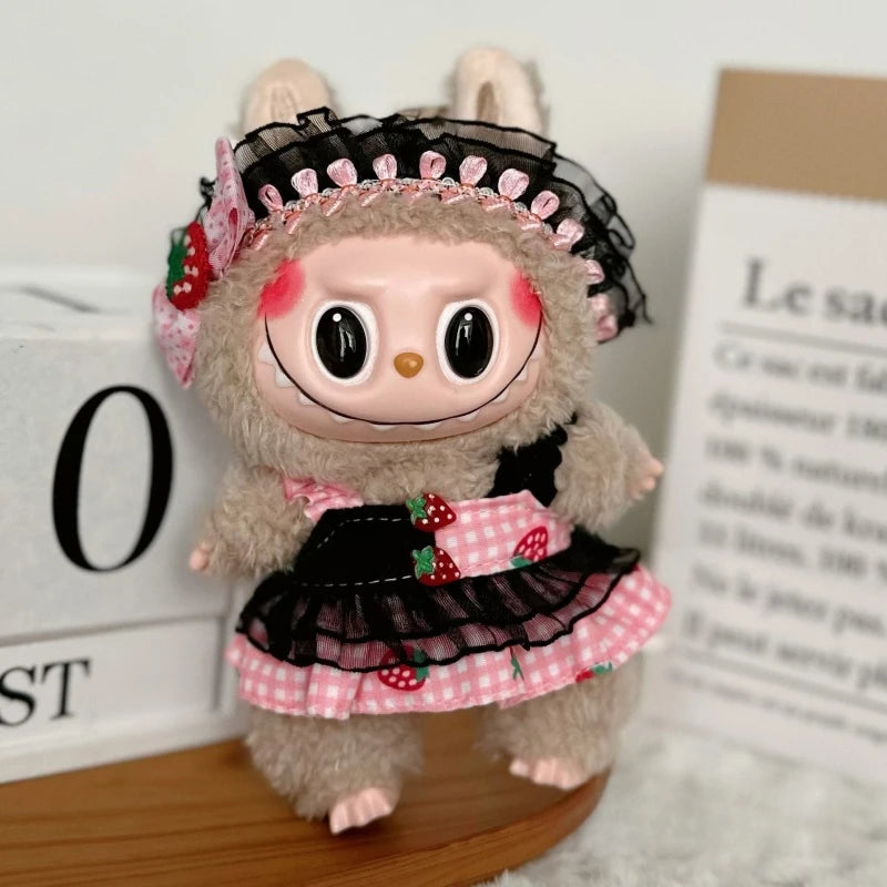 Jolie veste pour poupée Labubu de 17 cm, mini-poupée, vêtements, accessoires, sweat-shirt, jupe, salopette, jouets pour enfants, cadeau d'anniversaire