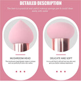 Lot de 3 pinceaux de maquillage pour femme, houppette à tête de champignon, pour fond de teint, correcteur, estompeur, avec manche lisse, outils de beauté