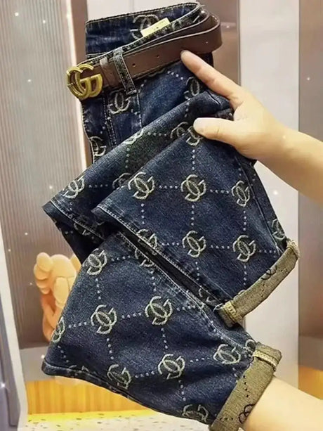 2025 New Trend Thick Retro Jeans Women Embroidery High Waist High Waist Harem Pants Winter Autumn Causal Loose Capri Pants - Lootquake