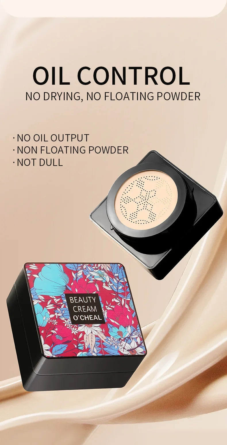 Base de maquillaje Magic Foundation Mushroom Head Air Cushion CC Cream, resistente al agua, iluminadora, base de maquillaje para mujer, maquillaje facial, cosmética coreana.
